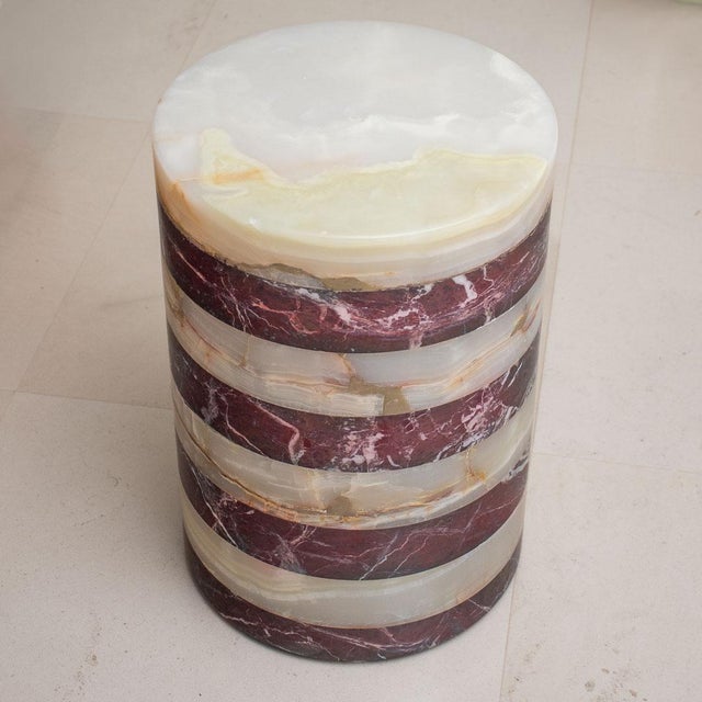 Contemporary Onyx and Marble Side Table by Forzini For Sale - Image 3 of 7