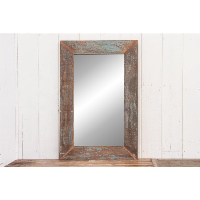 Rustic Rustic Reclaimed Framed Mirror For Sale - Image 3 of 8