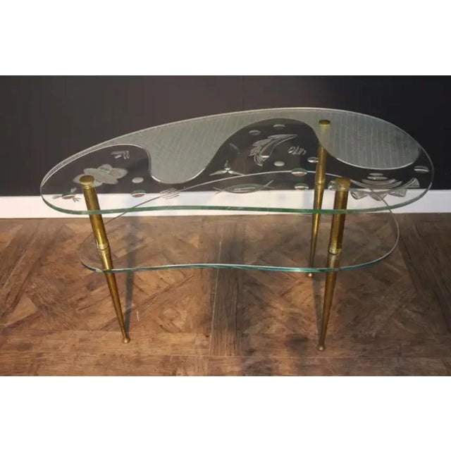 Mid-Century Engraved Clear Glass Coffee Table, 1950s For Sale - Image 8 of 18