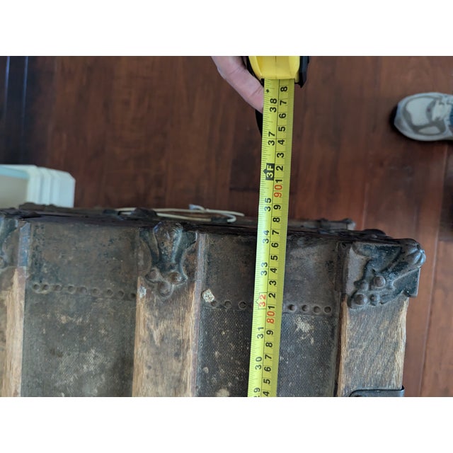 Brown German Antique Trunk Mid 20th Century For Sale - Image 8 of 8