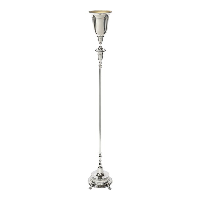 Classical Hollywood Regency Silvered Bronze Torchiere For Sale