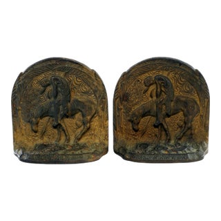 Pair of Cast Iron Last Trail Bookends Circa 1920's For Sale