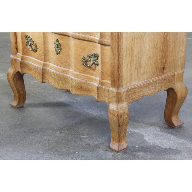 Mid-Century Danish Oak Baroque / Rococo Style Commode attributed to Henning Kjærnulf, 1960s For Sale - Image 16 of 17