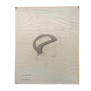 Raymond Loewy and William Snaith, Helmeted Man 4 for NASA, 1969, Pencil Drawing For Sale