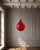 Large suspended hand-blown murano glass sphere by nasonmoretti, murano, 2011, executed in an intense translucent ruby-red...