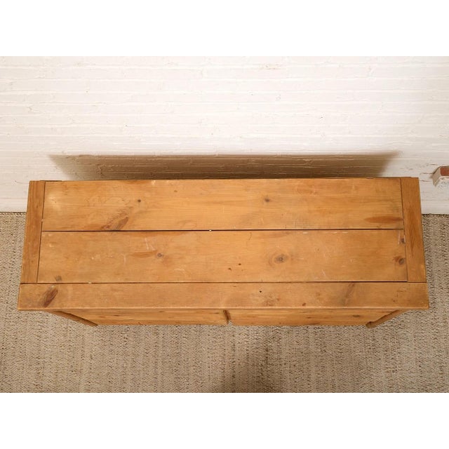 Tan Mid 20th Century Pine Rustic Primitive Six Drawer Dresser For Sale - Image 8 of 8