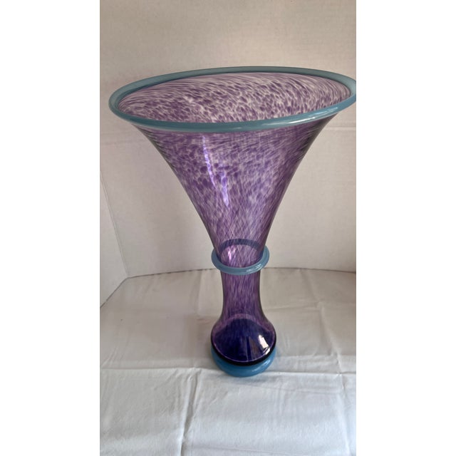 Signed & Numbered Young & Constantin Studio Art Glass Trumpet Vase 1992 For Sale - Image 11 of 16