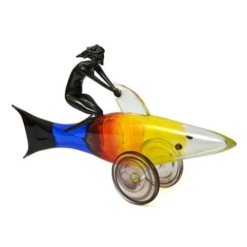 Glass Mermaid on a Fish, 2000s For Sale - Image 7 of 7