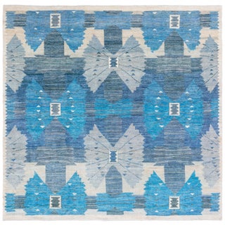 Modern Swedish Pile Rug in Blue Tones by Doris Leslie Blau For Sale