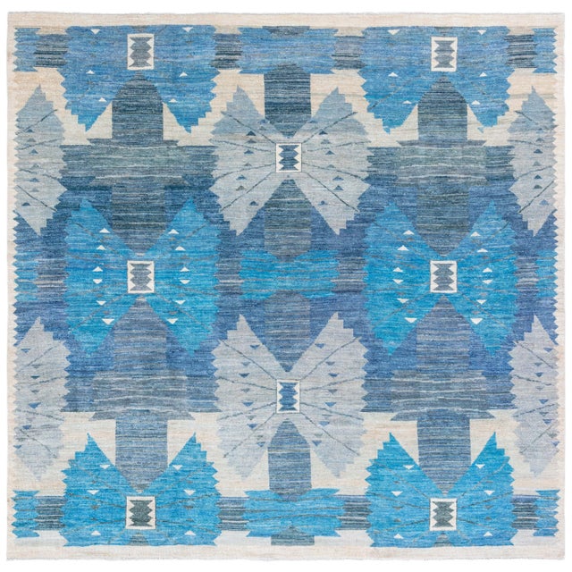 Modern Swedish Pile Rug in Blue Tones by Doris Leslie Blau For Sale