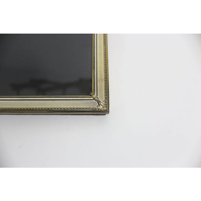 Metal 1950’s 8”x10” Rectangular Brass Table Top Photograph Frame, Easel Back For Sale - Image 7 of 9