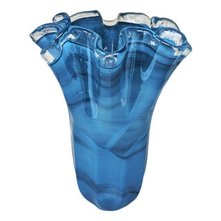 Italian Fazzoletto Murano Glass Vase by Dogi, 1970s For Sale