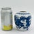 Vintage Japanese blue and white porcelain ginger jar vase featuring a striking dragon transferware design. The piece...