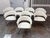Contemporary Glass Dining Table + Eight White Leatherette Dining Chairs, Set of Nine For Sale - Image 9 of 12