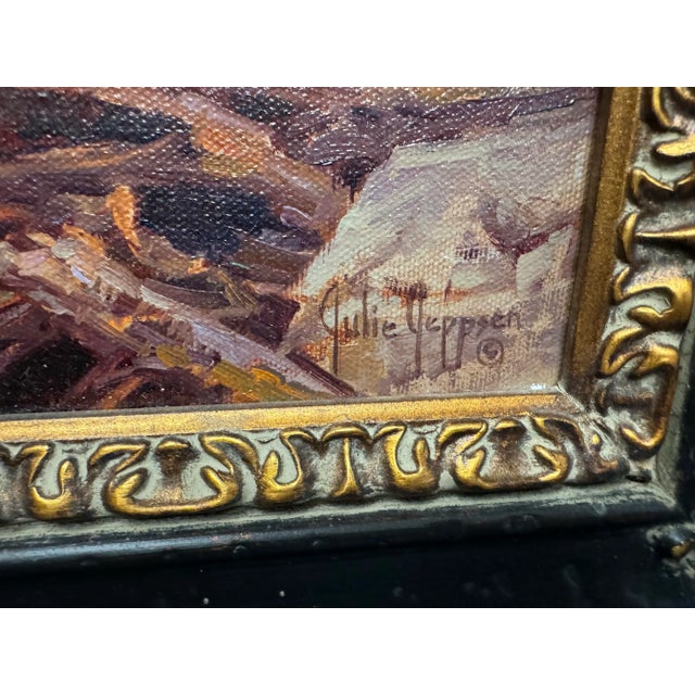 19.5 X Original Oil Painting. Titled: Outfoxed Canvas 11” X 14” Framed 16.5” X 19.5” Wildlife Artist Julie Jeppsen...