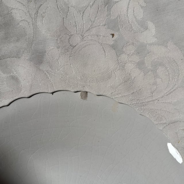 Ceramic 1930s Opaque Porcelain Footed Plate. 10” Diameter. For Sale - Image 7 of 8