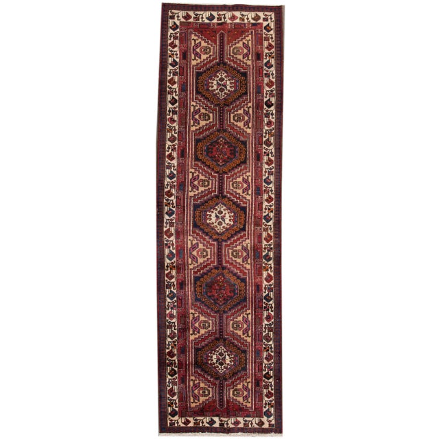 Red Vintage Persian Hamadan Rug, 2'9" X 10'1" For Sale - Image 8 of 8