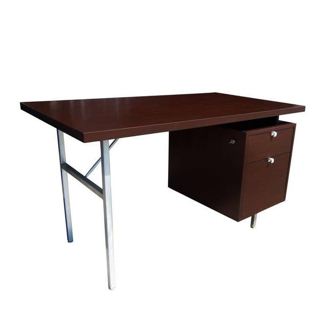 Mid-Century Modern 54" Vintage Single Pedestal Desk by George Nelson for Herman Miller For Sale - Image 3 of 10
