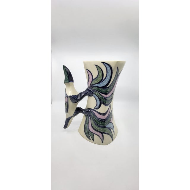 Lizard Vase, circa 1970, by Gabrielle Mackiewicz, in French ceramic. Decorated with a lizard-skin pattern that gives it an...