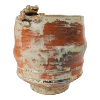 V Chin Ochre Porcelain Studio Pottery Bowl Vase Vorakit Chinookoswong For Sale