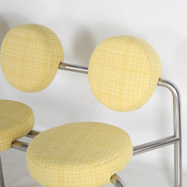 Steel and Fabric Bench, 1980s For Sale - Image 10 of 16
