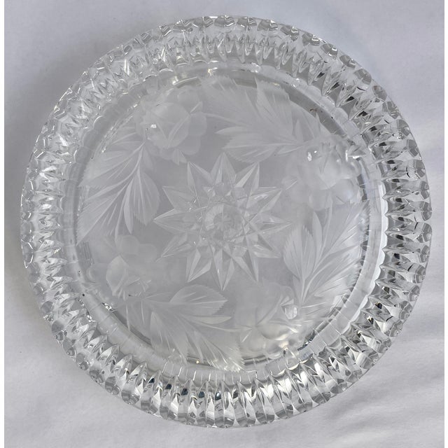 1950's Chunky Cut Crystal Bowl For Sale - Image 4 of 4