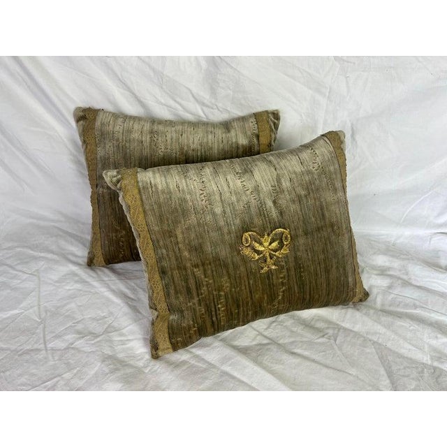 2020s Custom Petite Silk Velvet Pillows by Melissa Levinson, Baroque Style For Sale - Image 5 of 7