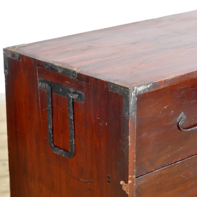 Wood Japanese Tansu Chest of Drawers, 1890 For Sale - Image 7 of 15