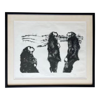 “Observando El Vacío” Framed Art Painting Signed by Artist, Cristina Luna, Original Limited-Edition Print For Sale
