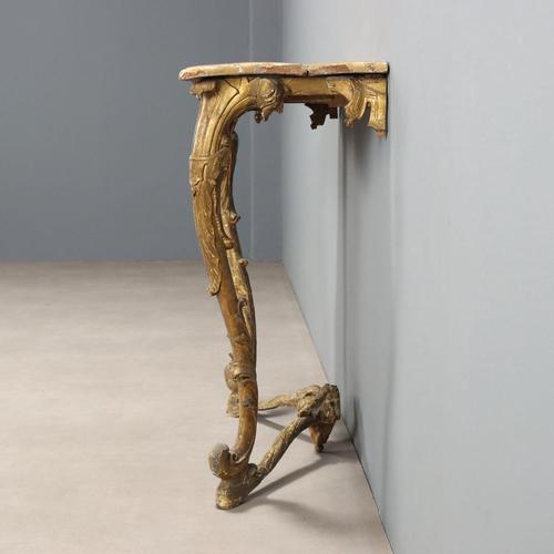 Italian Console inn Carved Gilded Fir For Sale - Image 9 of 10