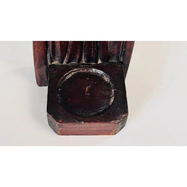 Wood 19th Century Abstract Wood Candleholder Sculpture, France For Sale - Image 7 of 15