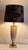Vintage French Table Lamp with Beige Marbled Ceramic Base in Brass Mount and Fabric by Le Dauphin, 1970s For Sale - Image 11 of 11