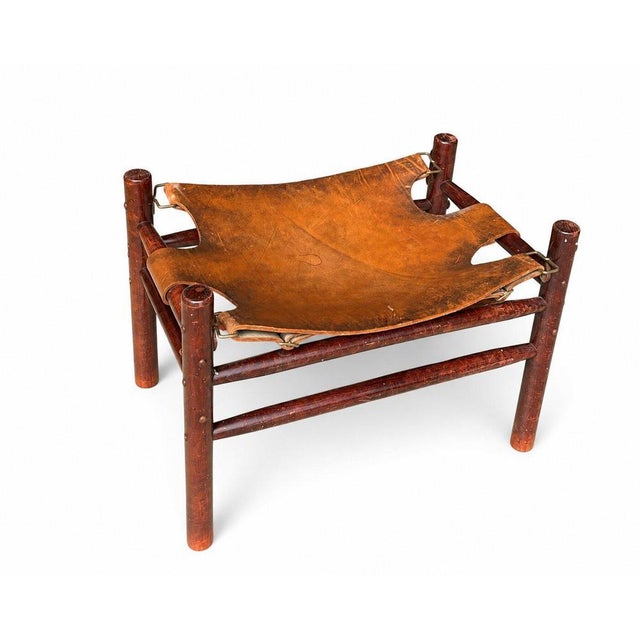 Arne Norell Set of Leather Safari Lounge Chair and Ottoman in the style of Arne Norell, 1970s For Sale - Image 4 of 6