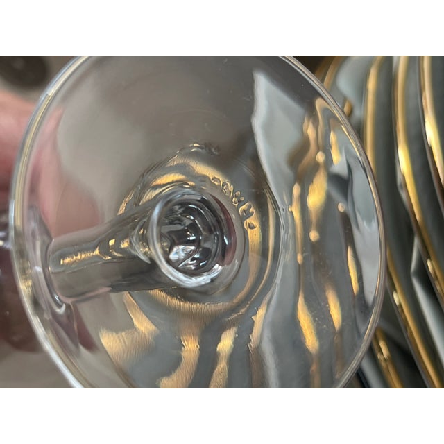 1980s Crystal Champagne Flutes from Baccarat, Set of 5 For Sale - Image 5 of 6