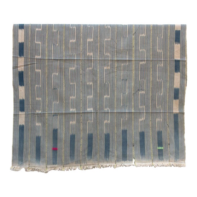 Vintage Baoule African "Katiola Dawn" Ikat Throw For Sale