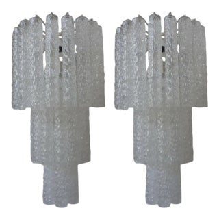 Pair of Toni Zuccheri for Venini Murano Glass Sconces For Sale