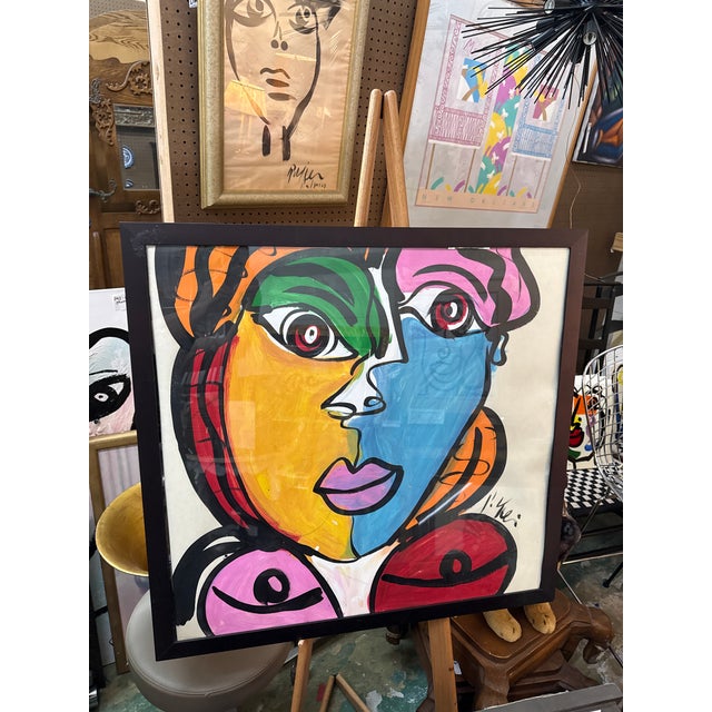 1970s Peter Keil Abstract Picasso Cubist Painting For Sale In Atlanta - Image 6 of 7