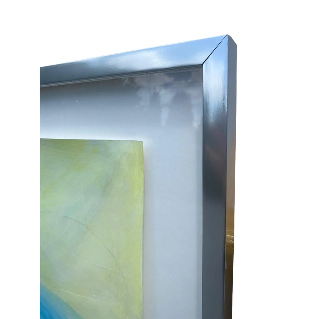 Paper Contemporary Pastel Abstract Mixed-Media Painting on Paper, Framed For Sale - Image 7 of 10