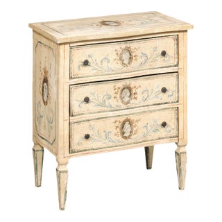 Mid 20th Century Italian Hand-Painted Serpentine Side Chest For Sale