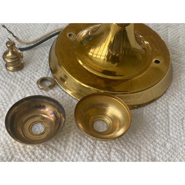 Vintage Sunflower Hanging Ceiling Fixture With Frosted Glass (3 Bulbs) For Sale - Image 10 of 10