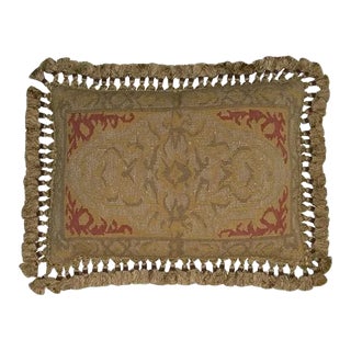 Aubusson Medallion Ochre Throw Pillow For Sale