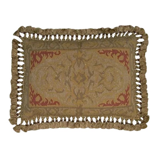 Aubusson Medallion Ochre Throw Pillow For Sale