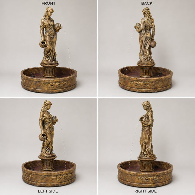 Classical Roman The Naiad of the Courtyard Monumental Concrete Garden Fountain For Sale - Image 3 of 6