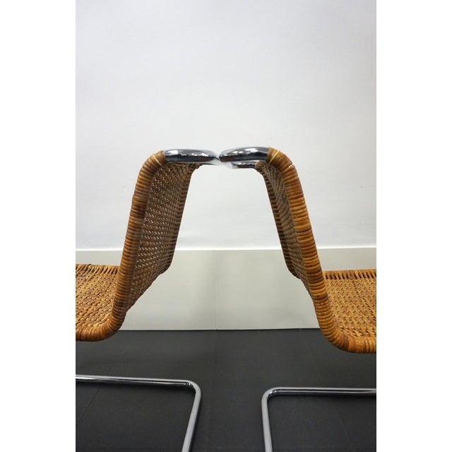 Mid-Century Modern Vintage MR10 Rattan Chairs, 1980s, Set of 6 For Sale - Image 3 of 12