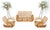New Upholstery Paul Frankl Rattan Living Room Tank Chair Set MINT! For Sale - Image 12 of 17