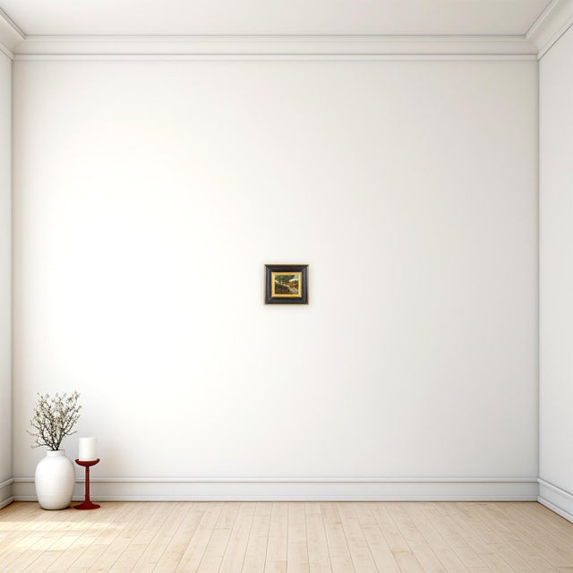 Rustic European Academic Dutch Painting of a Wooded Riverside in the Manner of Mattheus Molanus For Sale - Image 3 of 3