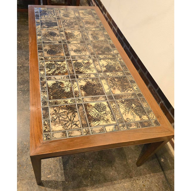 1960s Severin Hansen Rosewood Coffee Table with Royal Copenhagen Tiles Vintage MCM