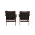 Mid 20th Century Pair of Beech and Leather Lounge Chairs For Sale - Image 4 of 10