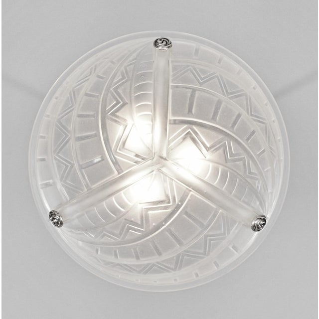 Jean Noverdy French Art Deco Pendant Light by Noverdy 1920s France For Sale - Image 4 of 9