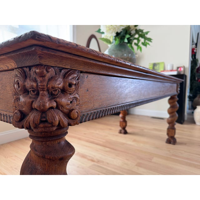 Late 19th Century Hand-Carved Oak Refectory Table With Barley Twist Legs – Professionally Conserved For Sale - Image 12 of 17